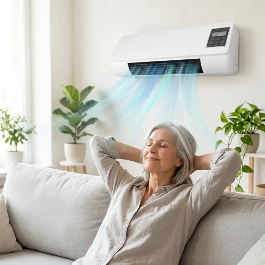 Fresh indoor air from LifeGauge Breeze on a hot day